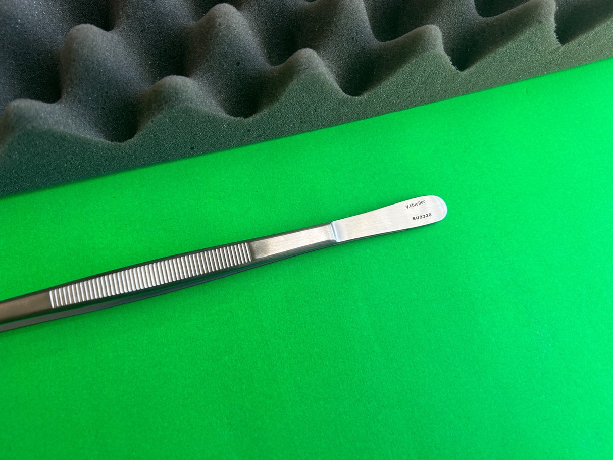 V Mueller SU2338 Tissue Forceps, 1x2 Teeth, 12"