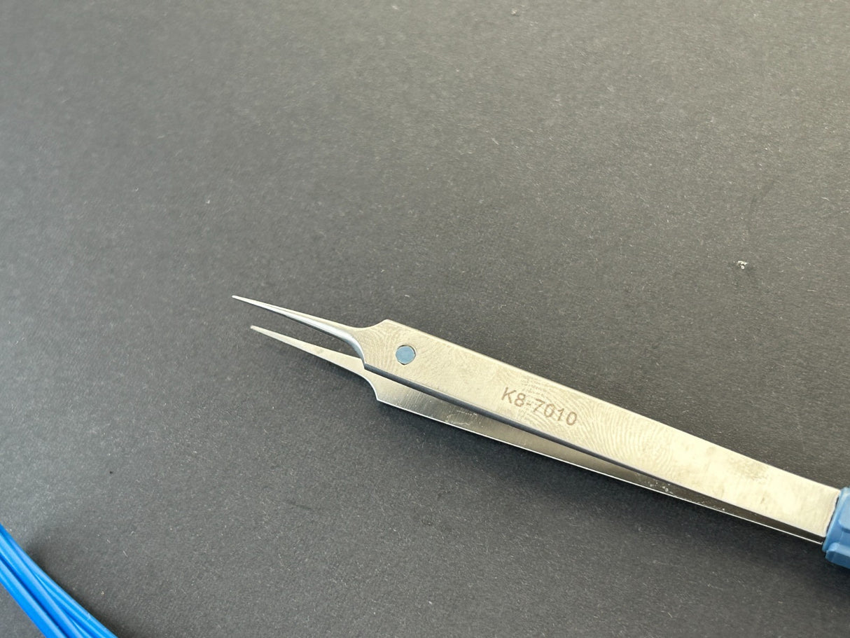 KATENA K8-7010 Jeweler Bipolar forceps 4'',straight, 0.4mm non-stick tip