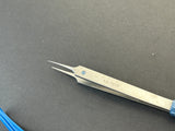 KATENA K8-7010 Jeweler Bipolar forceps 4'',straight, 0.4mm non-stick tip