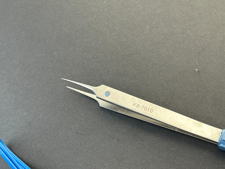 KATENA K8-7010 Jeweler Bipolar forceps 4'',straight, 0.4mm non-stick tip