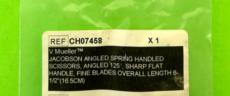 V.Mueller Surgical 6-1/2" Jacobson Angled Spring Handled Scissors, Angled 125°