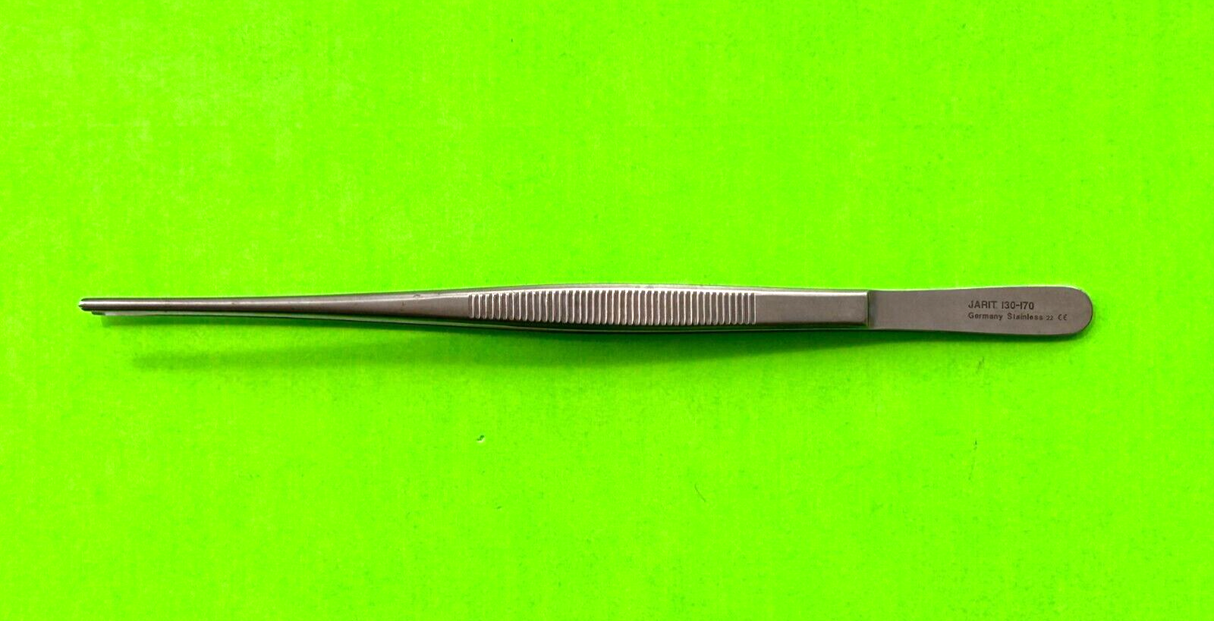 Jarit Surgical 1x2 Teeth Tissue Forceps, 8"