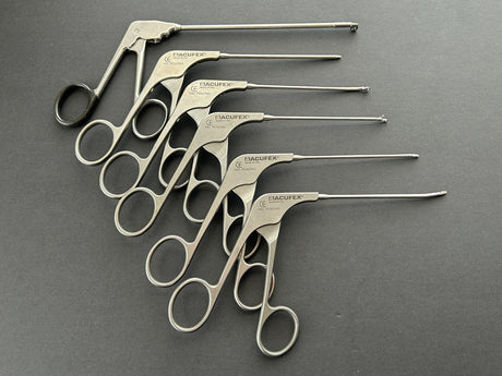 Acufex Set of 6 Micro Arthroscopic Instruments Punch & Graspers With Tray