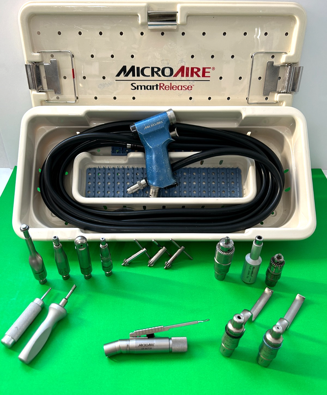 MicroAire SmartRelease Orthopedic Smart Driver/Motor Drill 16 PCS Set With Hose