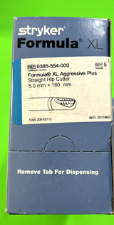 Box Of 5 Stryker Formula XL Aggressive Plus Straight Hip Cutter 5.0mm x 180mm
