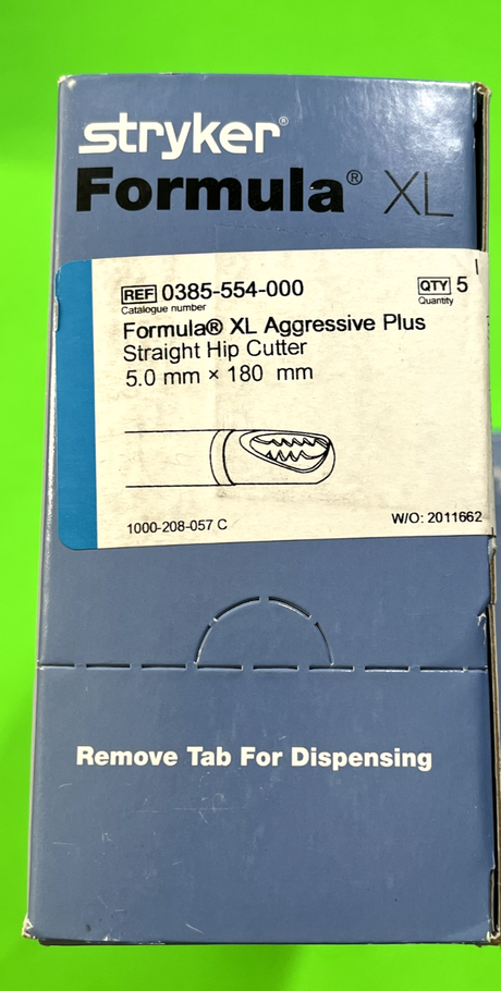 Box Of 5 Stryker Formula XL Aggressive Plus Straight Hip Cutter 5.0mm x 180mm