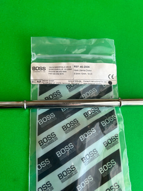 Boss 46-2006, Hank Uterine Dilator – 9.5mm - 10mm 19 - 20