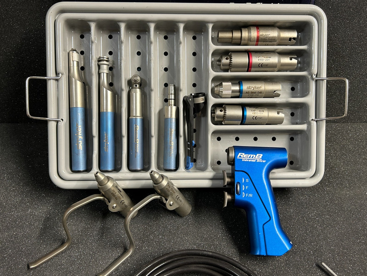 Stryker RemB Univeral Driver 15 Piece Electric Orthopedic Set Tested Video.