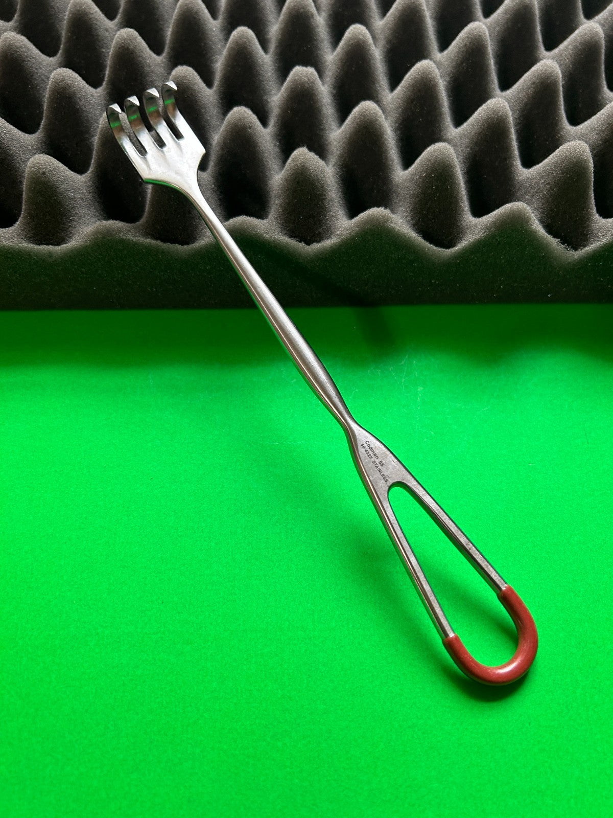 Codman 50-4222 Volkman Retractor; sharp; 4 prong; 9"