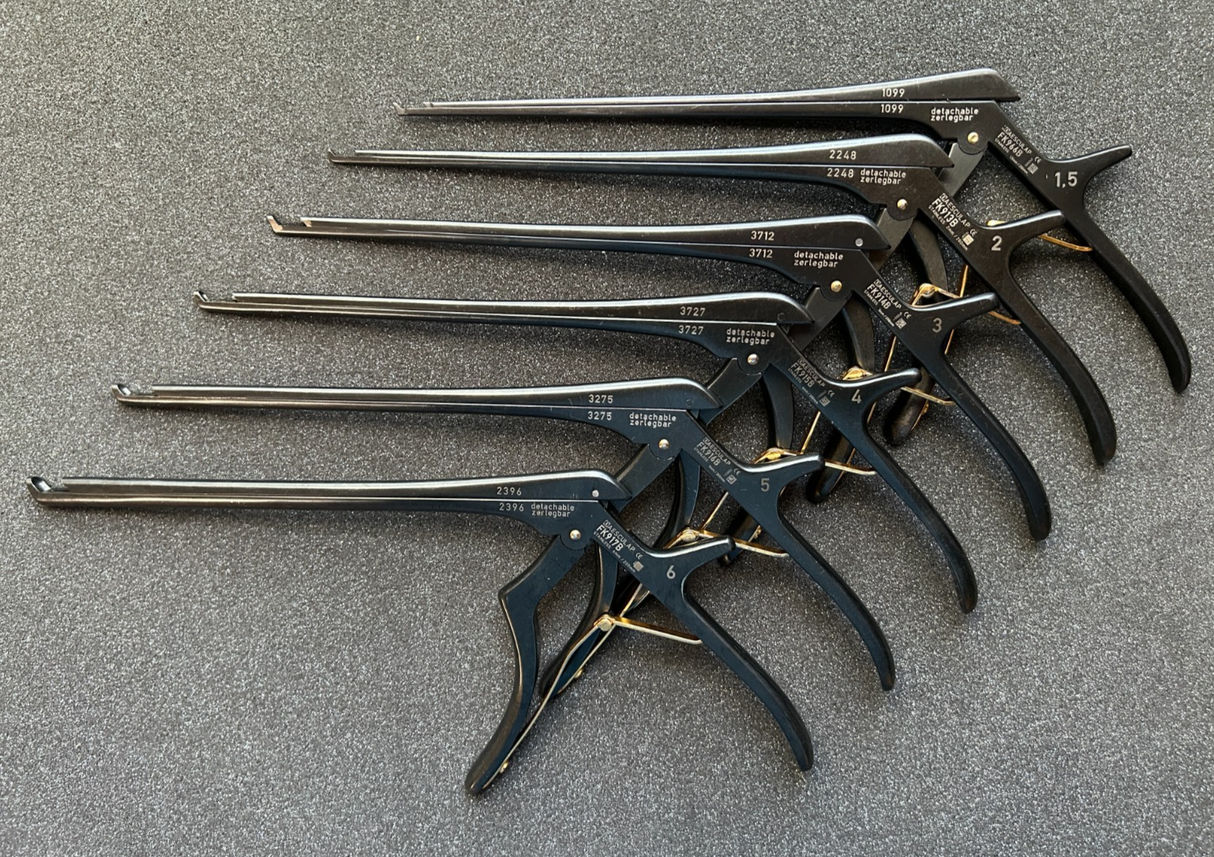 Aesculap Detachable Kerrison Rongeur/Punch 40° Up 1.5mm-6mm Set of 6 Spine/Neuro