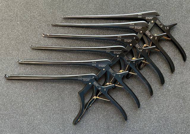 Aesculap Detachable Kerrison Rongeur/Punch 40° Up 1.5mm-6mm Set of 6 Spine/Neuro