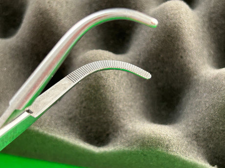 Aesculap BJ55 Hysterectomy Forceps, Curved, Blunt, 9"