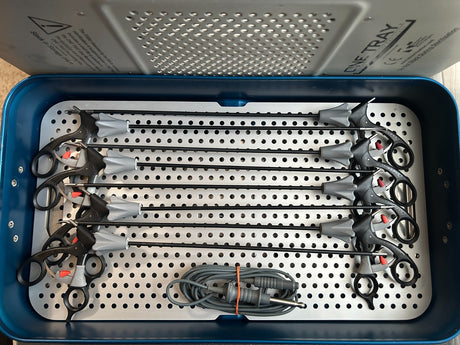 Aesculap 5mmx31cm Autoclavable QuickSnap Laparoscopy Set of 8 w Karl Storz Cord