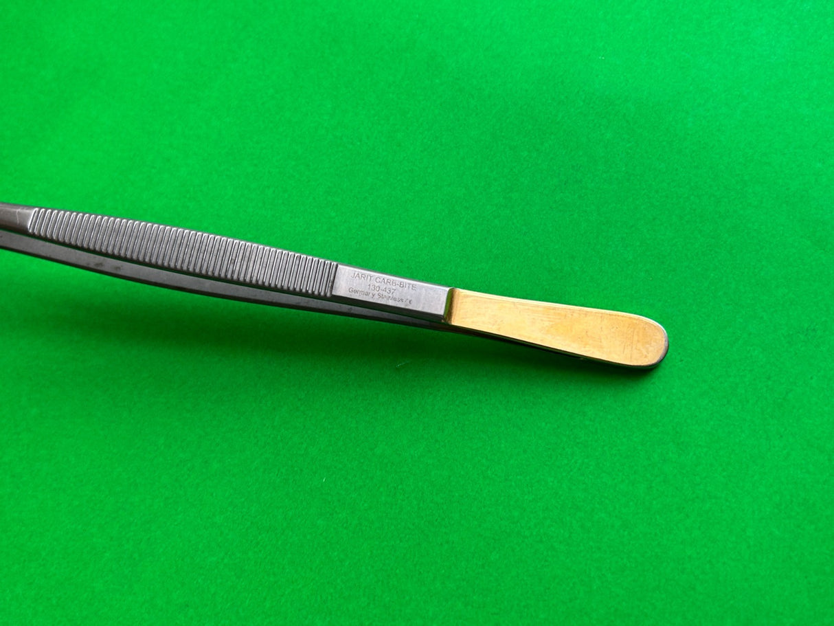 Jarit 130-437 Carb-Bite Tissue Forcep, TC, 8".