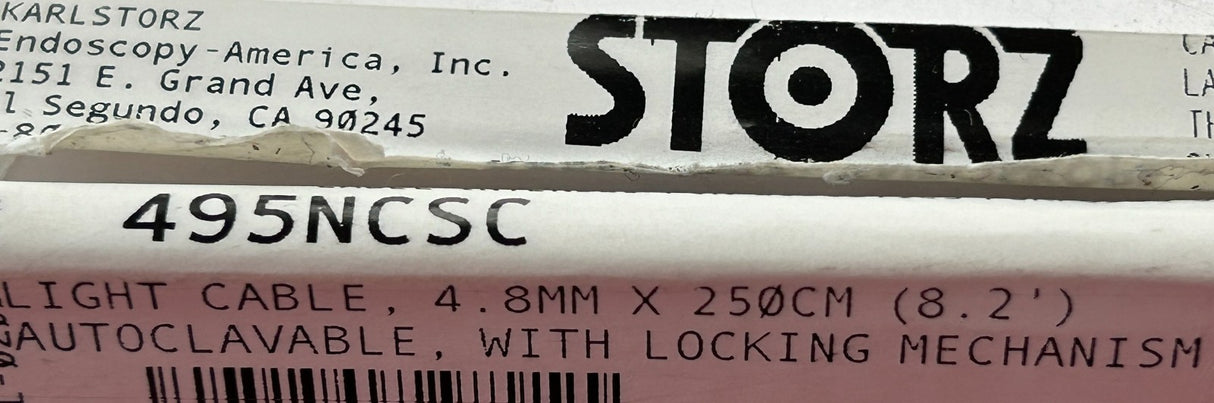 Karl Storz 495NCSC Light Cable 4.8mm x 250cm Autoclavable W Locking Mechanism