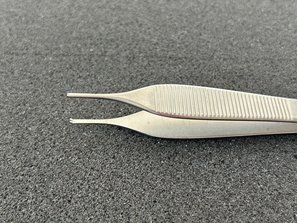 Jarit 130-234 Adson Tissue Forceps, 1 x 2 Teeth, 4-3/4"