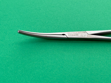 Aesculap Surgical Curved Hemostatic Forceps, 6-1/4", Serrated