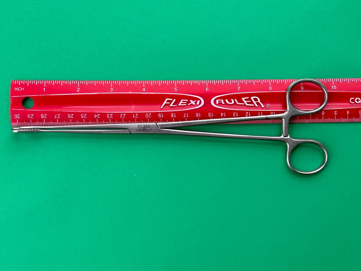 V.Mueller Surgical 9-3/4" Straight Foerster Sponge Forceps, Serrated Jaw