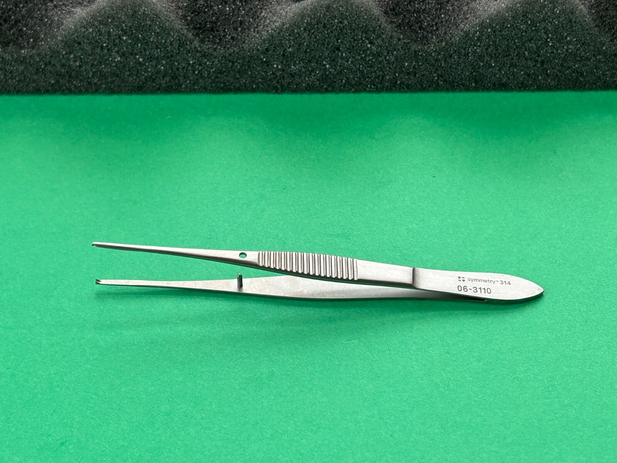 Symmetry Surgical Forceps; Iris; Straight; Extremely Delicate; 1x2 Teeth