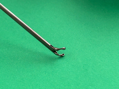 V.Mueller Surgical 5-3/8" Rhoton Grasping Forceps, Angled 1mm Wide Cup