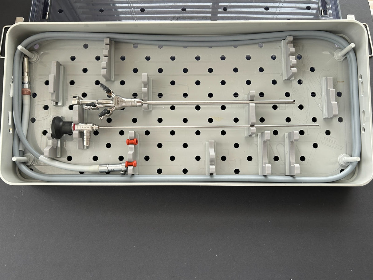 R.Wolf 2.7mm 30° PANOVIEW HD HysteroScope 5.5mm OptiFLOW Sheath Set w/Cable,Tray