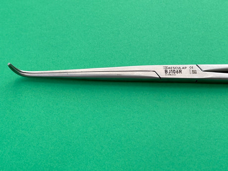Aesculap Surgical Ligature Forceps, curved, 8 1/4", serrated