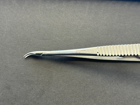 KLS Martin 20-307-14-07 Microneedle holder curved, with ratchet, 14.5 cm