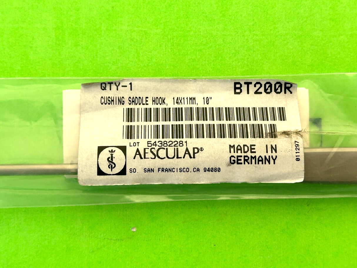 Aesculap Surgical BT200R 10" Cushing Saddle Hook, 14x11mm