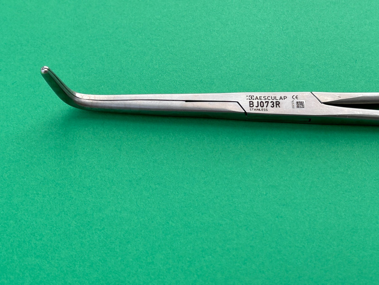 Aesculap MIXTER Ligature Forceps, angled 100 °, 11-1/2", serrated