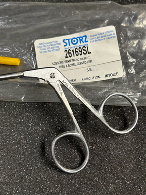 Karl Storz 26169SL Micro Semm Scissors Curved Left 5mm x 33cm Sharp Laparoscopy