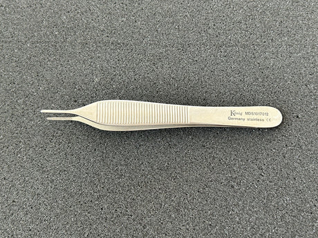 Konig MDS1017012 Adson Serrated Dressing Forceps, Micro, 4.75"
