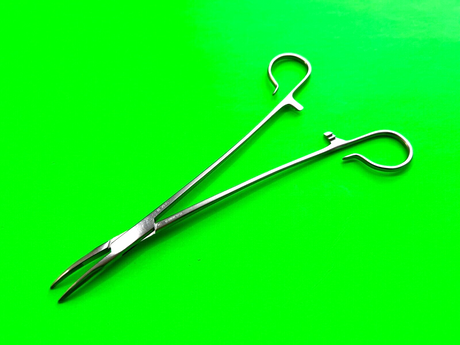 Karl Storz Surgical N7135 Hemostatic Tonsil Forceps 7-1/2", Curved Jaw