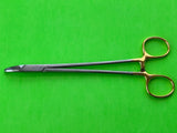 Jarit Surgical 8" TC Heaney Needle Holder, Curved Jaw