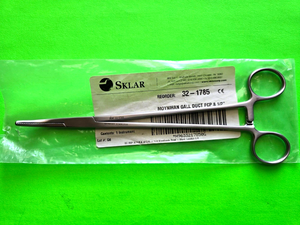 Sklar 32- 1785 Surgical Gall Duct Forcep 8 1/2" Curved Jaws *Excellent*
