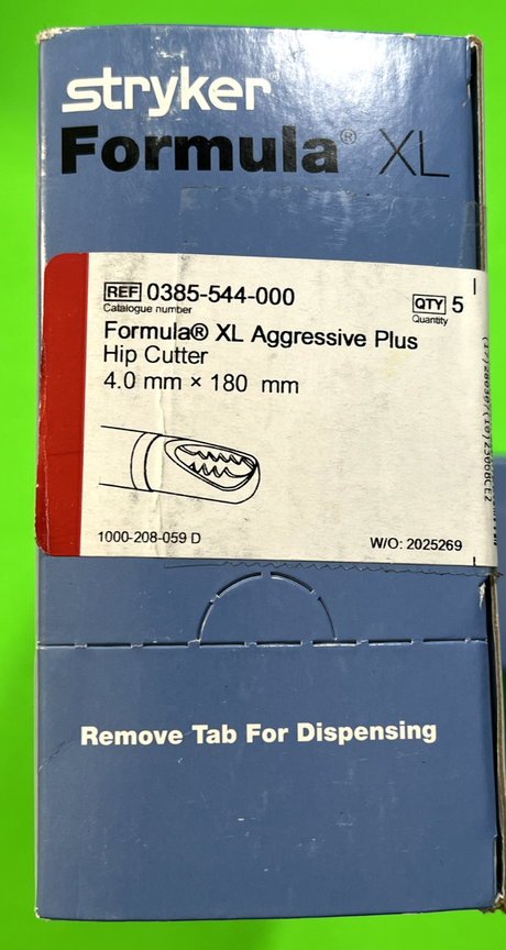 Box Of 5 Stryker Formula Surgical XL Aggressive Plus Hip Cutter 4.0mm x 180mm