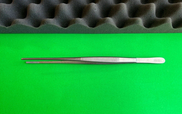Codman 30-4138 Dressing Forceps 10" Straight Serrated 3mm Tip