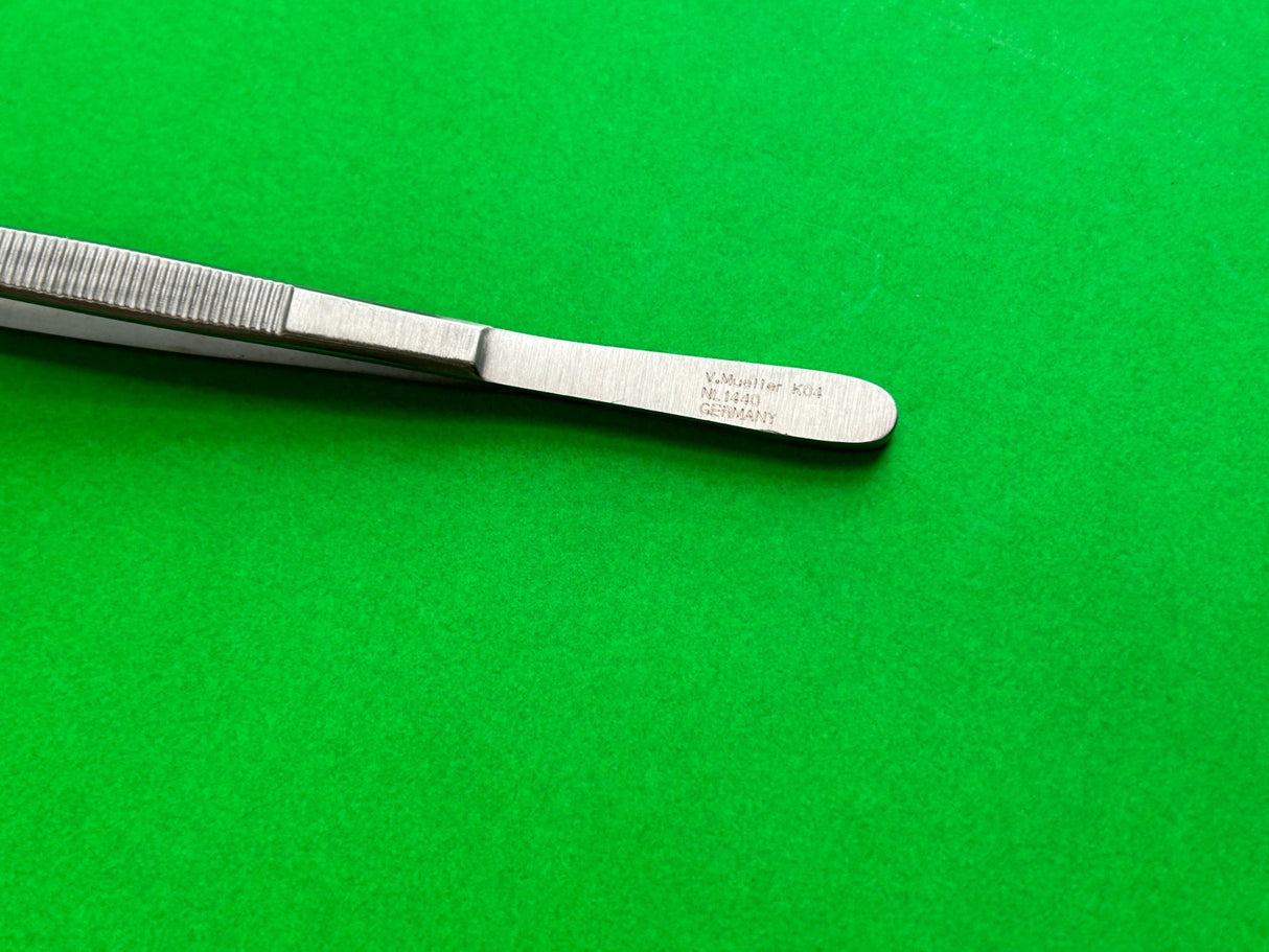 V.Mueller K04 NL1440 Gerald Tissue Forceps Microsurgery Delicate 1X2 Teeth 7"