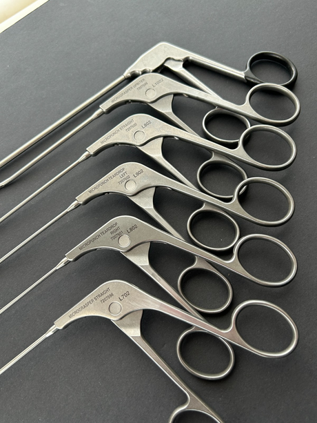 Acufex Set of 6 Micro Arthroscopic Instruments Punch & Graspers With Tray