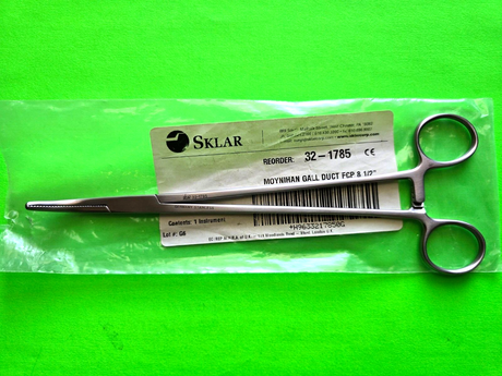 Sklar 32- 1785 Surgical Gall Duct Forcep 8 1/2" Curved Jaws