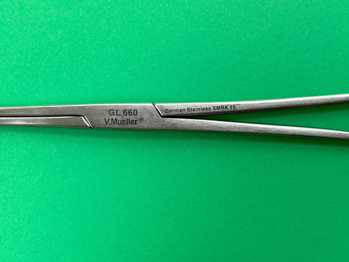 V.Mueller Surgical 9-5/8" Curved Foerster Sponge Forceps, Serrated Jaw