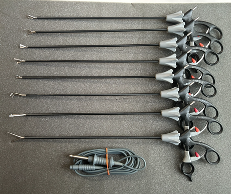 Aesculap 5mmx31cm Autoclavable QuickSnap Laparoscopy Set of 8 w Karl Storz Cord