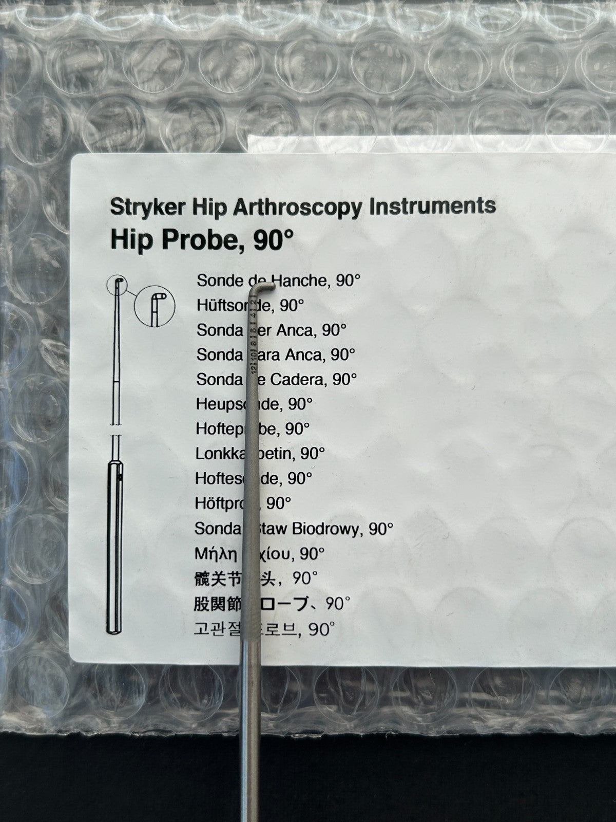 Stryker Hip Arthroscopy Instrument HIP Probe, 90° 242-200-021