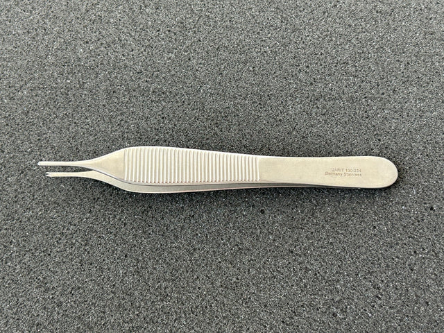Jarit 130-234 Adson Tissue Forceps, 1 x 2 Teeth, 4-3/4"