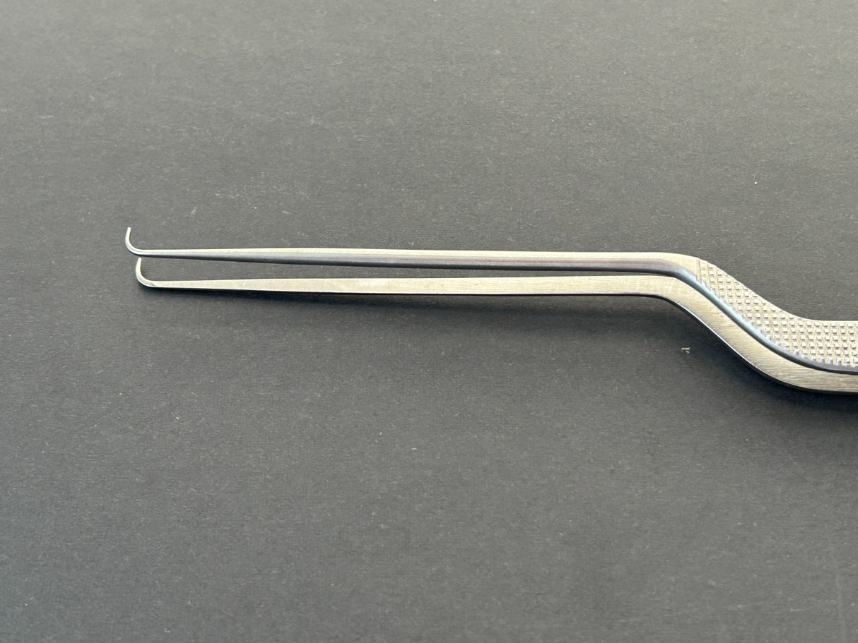V.Mueller NL1873 Bayonet Angled Bipolar Forceps 0.5mm x 20cm W/ Free Cable