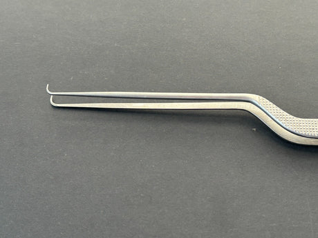 V.Mueller NL1873 Bayonet Angled Bipolar Forceps 0.5mm x 20cm W/ Free Cable