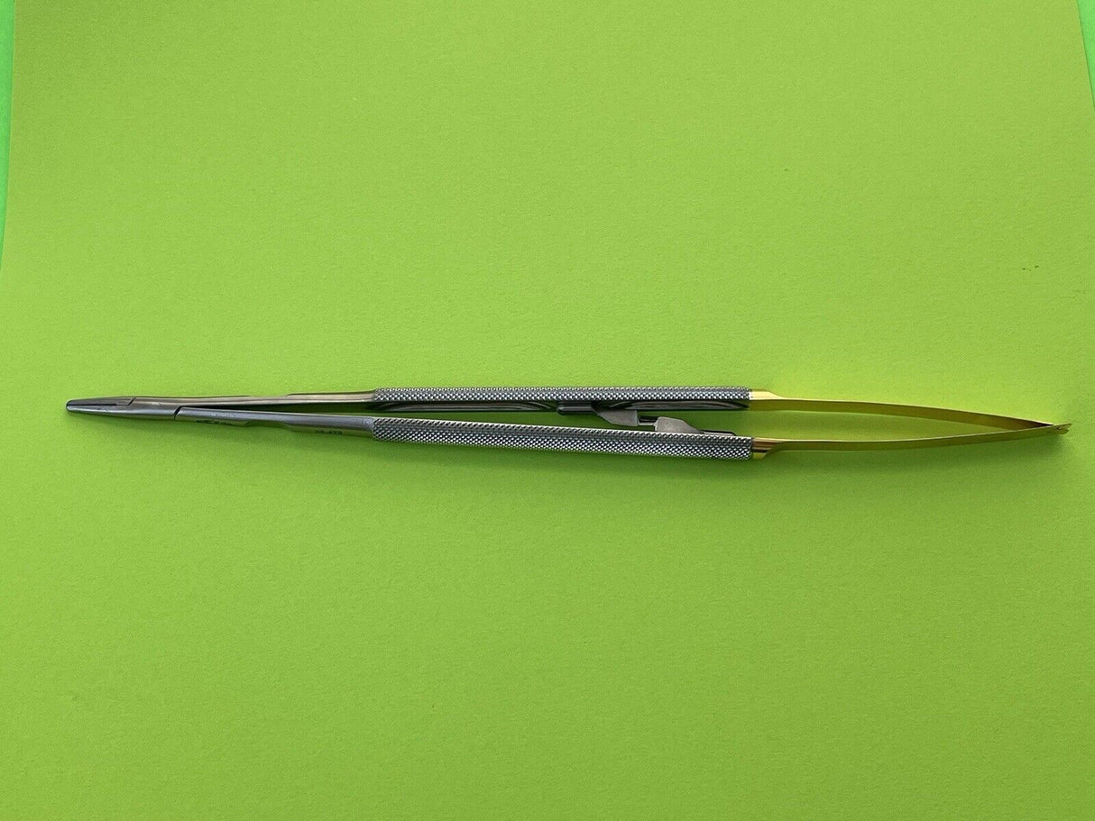 SSI Ultra TC Microsurgical Jacobson Needle Holder, Serrated Tip, 10" With Lock