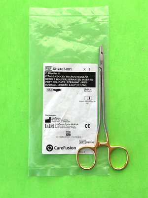 V.Mueller Surgical Vital Cooley Microvascular Needle Holder, Straight, Serrated