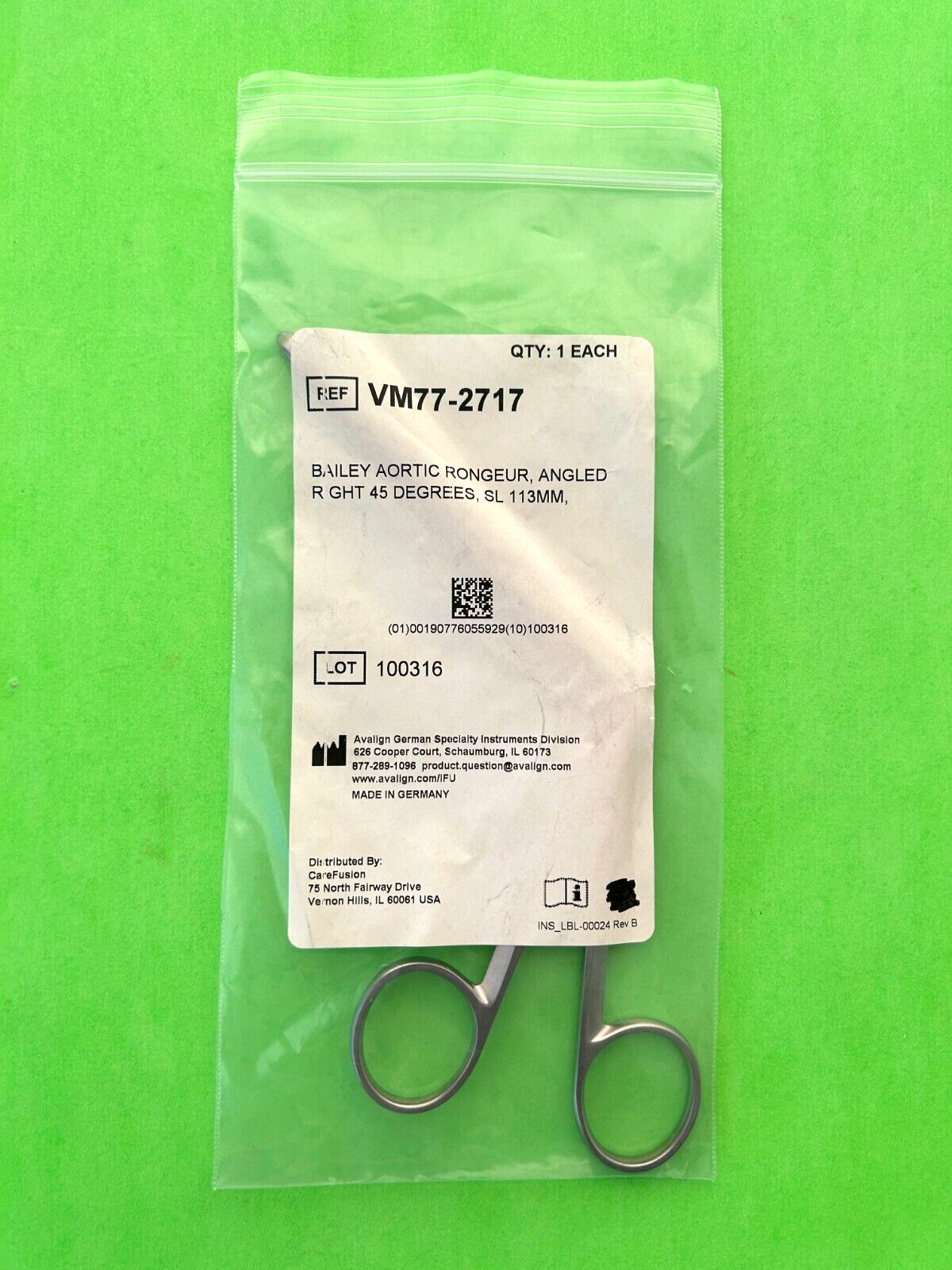 V.Mueller Surgical Bailey Aortic Rongeur, Angled Right 45°