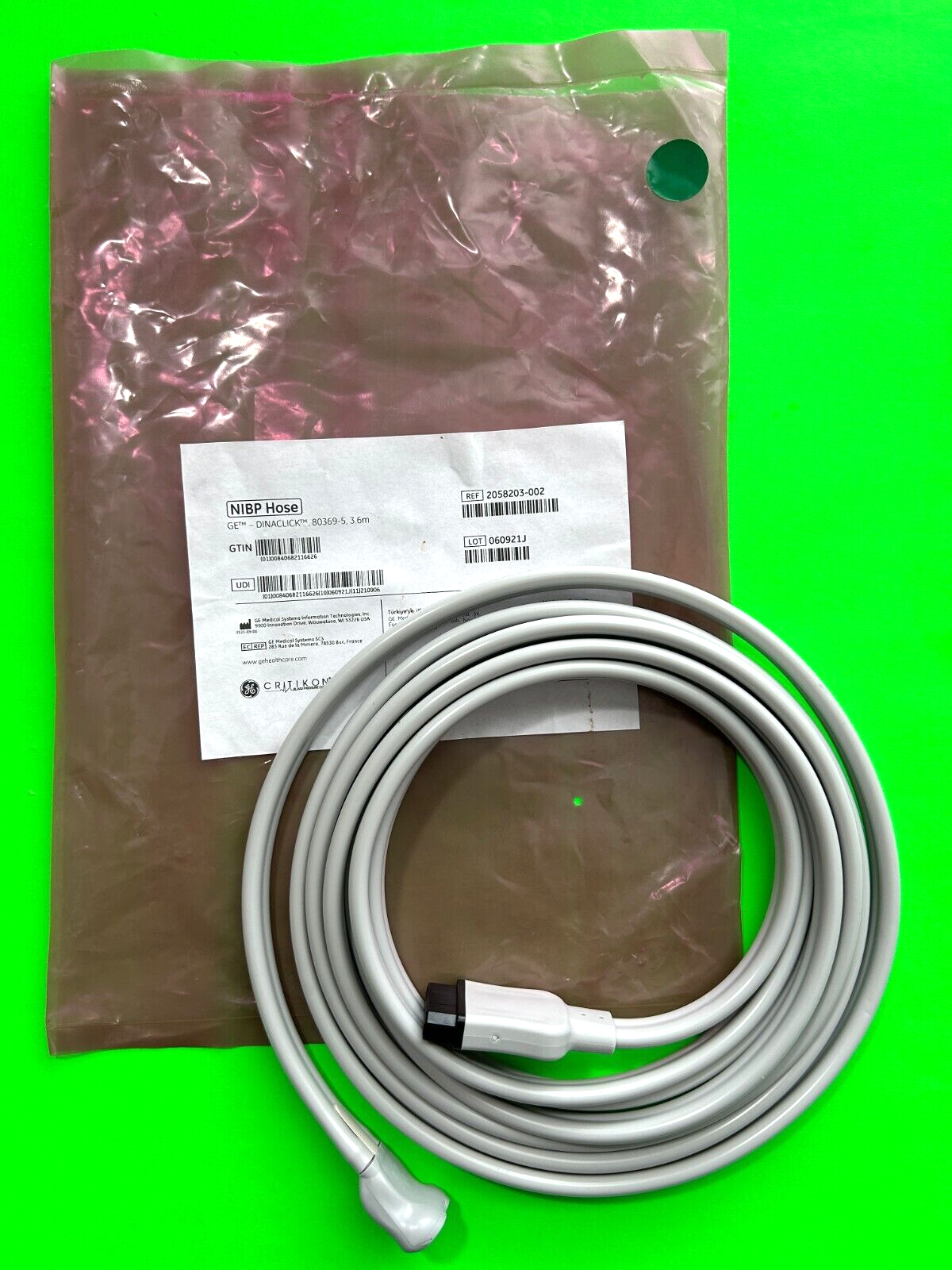 GE Dinaclick 2058203-002 NIBP HOSE 3.6mm